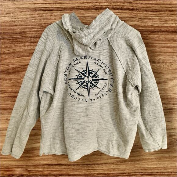 Vineyard Crew Boston Massachusetts Lovers Hoodie Size L Sweatshirt Oversized - Picture 1 of 9